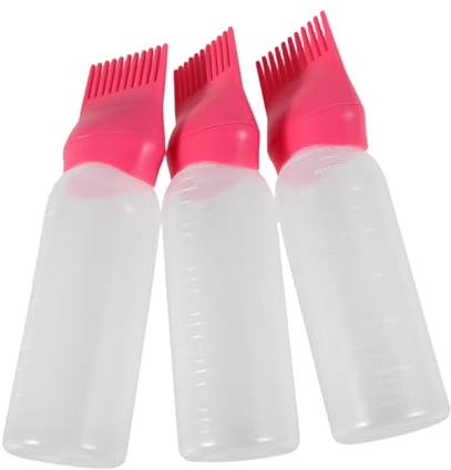 BATHVEVE 3piezas Botella Aplicadora De Tinte Para Cabello Con Peine De Raíces Para Uso Salón y Hogar Para Aplicación De Aceite Capilar y Tintes Fácil De Usar y Limpiar