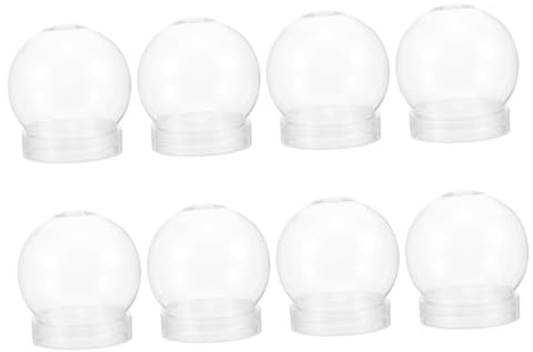 COLLBATH Selbstgemacht Schneekugeln 8 Stück Transparent Kunststoff 150ml Mit Schraubdeckel Für Weihnachtsbasteleien Hochtransparent Bastel Zur Heimdekoration