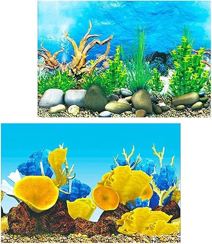 yueXinCh Aquarium Background Underwater Poster Double-sided Pattern Fishbowl Stickers Fish Tank Wall Decorations Sticker PVC Coral Aquarium Decor Backgrounds Underwater Poster 42 * 30 cm