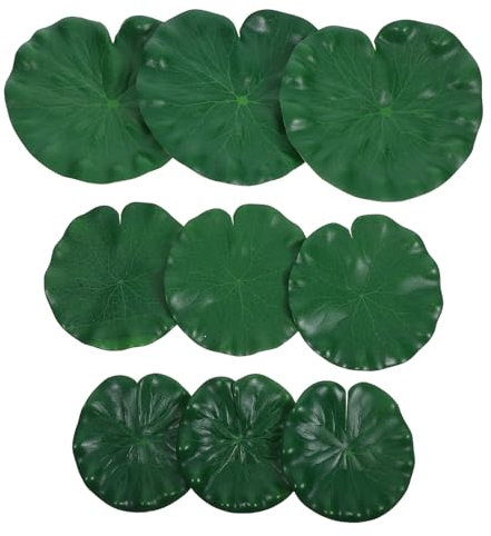 INOOMP Foglie Di Ninfea Galleggianti 9 Pezzi Ninfee Artificiali Per Laghetto Facili Da Installare Decorazioni Per Piscina Boccioli Realistici