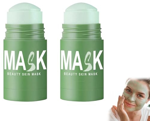 Green Tea Mask Stick, Green Tea Deep Cleanse Mask, Deep Cleansing Blackhead Remover, Moisturizing and Oil Control, For All Kind Skin Types (2)