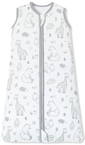 Chilsuessy Baby Schlafsack Super Weich Baby Ganzjahresschlafsack 2.5 Tog Babyschlafsack Neugeborene Winterschlafsack, 2.5 Tog/Cute Tiere, 84cm/12-18 Monate