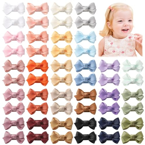 Choicbaby Lot de 52 barrettes à cheveux pour filles, 3 cm, barrettes à cheveux pour enfants, accessoires de cheveux pour bébés, filles et tout-petits