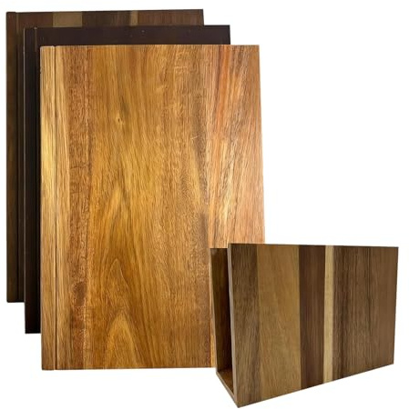 Fenayuu Planche à découper qui ressemble à un livre - Lot de 3 planches à découper avec support - Décoration de cuisine - Pour cuisine, salle à manger, décoration de la maison