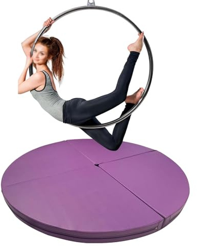Generisch Aufprallschutzmatte für Luftring und Tanzstange – Dicke, Faltbare Sicherheitsmatte für Heimfitnessstudio, Ringtanzstange, Lyra-Ring und Stangentanz, 160 cm x 5 cm (63 x 2), Lila
