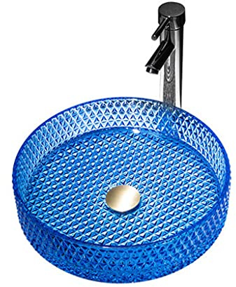 Lavabo da Appoggio Lavandino da bagno lavello in vetro vanità hotel moderno lavandino banco Lavabi a Ciotola