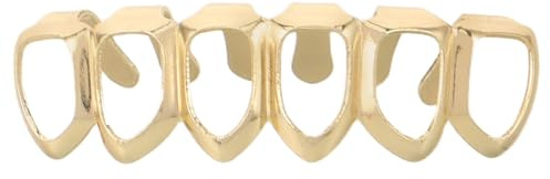 TOYANDONA Zahnschmuck für Kostüme Herausnehmbare Goldene Zahngrills im Hip-hop-stil Unisex-zahnschmuck mit Grills aus Vergoldetem für Damen und Herren Halloween-kostümzubehör
