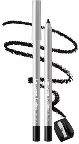Erinde Eyeliner Wasserfest, Matt Schwarz, Bis zu 16H Langanhaltend Kajal, Wischfest & Hochpigmentiert, Cremige Geschmeidige Textur, Präziser Auftrag, Mit Integriertem Anspitzer, Anspitzbar, Vegan, #01