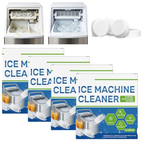 Comprimés détartrants effervescents pour machine à glaçons : Nettoyage en profondeur, élimination du calcaire et des dépôts minéraux, nettoyants pour machine à glaçons, éliminent les dépôts (48PCS)