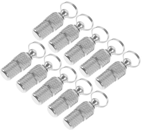 NESTINGHO 10 St Cylindriska Husdjurs-id-taggar i Metall Silverfärgade Namnbrickor för Små Hundar och Katter och Bekväma Rundade Rörformade Namn Adressbrickor för Anti-borttappning Passar Små