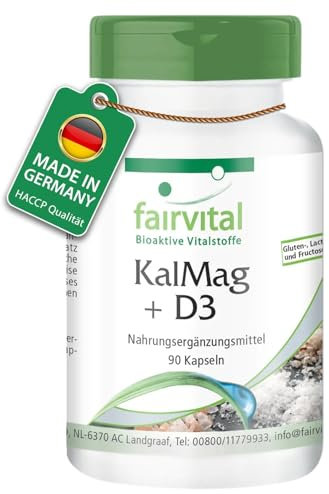 Fairvital | KalMag ainsi que D3 - set pour pendant 3 mois - 90 - capsules de calcium et magnésium et de Vitamine D3