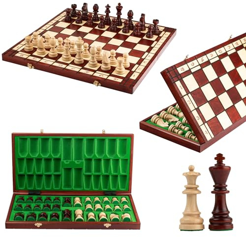 Schön Tournament Schach Spiel Set NO. 8 | Master Of Chess | Edles Schachbrett Groß 50cm | Buche und Birke Schachspiel Holz Hochwertig - Staunton Chess Set für Alle
