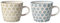 BLOOMINGVILLE Tazas con Asas Isabella - Tazas de café, Tazas de té para la Oficina y el hogar ø 9,5 x H 8 cm, Verde Azul, Cerámica, Juego de 2, Capacidad 280 ml