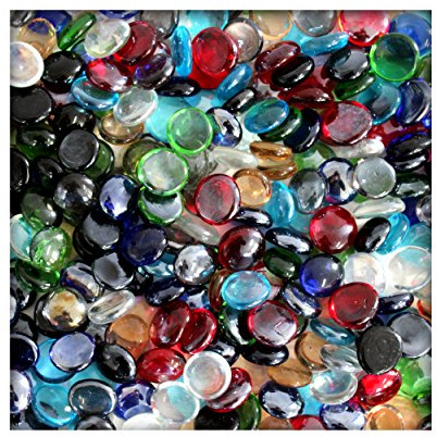 Kieskönig 500g Glasnuggets Glassteine Muggelsteine Mosaiksteine Tischdeko 12-20 mm bunt