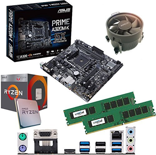 Ryzen 5 5600G 3.9Ghz (Turbo 4.4Ghz) Six Core CPU, Prime A520M-K Motherboard & 8GB 3000Mhz DDR4 RAM Pre-Built Bundle