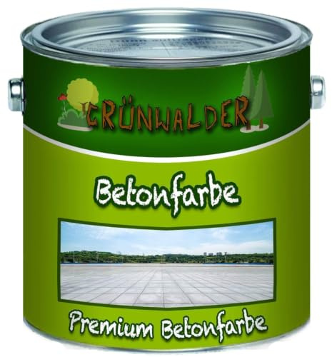 Grünwalder Betonfarbe Bodenfarbe premium Fassadenfarbe hoch-elastische und hochlichtecht für den Innen- und Außenbereich (2,5 L, Anthrazitgrau RAL 7016)