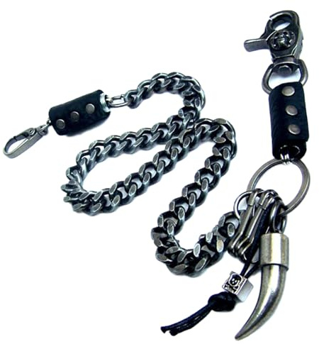 JIER Herren Punk Gürtel Kette Stilvolle Hosen Schlüsselanhänger Schädel Bolzen Jean Rock Hosen Hiphop Gürtel Kette HosenKette Schlüsselkette