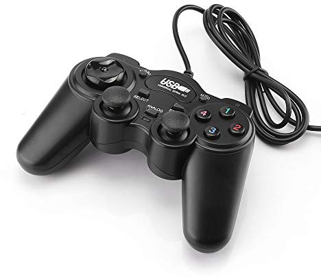 Shot Case Mando con Cable para Ordenador Toshiba USB Gamer Juegos Video Joystick Precision Universal (Negro)