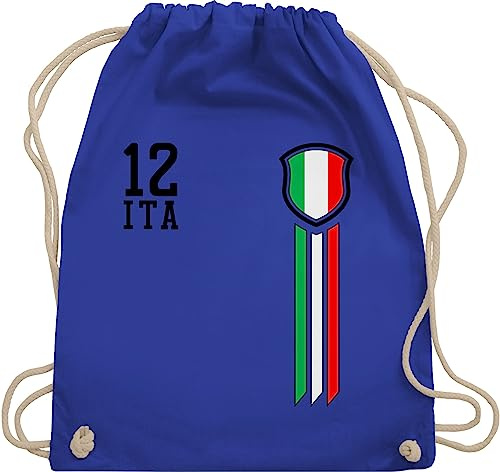 Shirtracer Turnbeutel Rucksack - Fußball EM WM - Taschen - 12 Mann Italien - Unisize - Royalblau - fußball-em fanartikel europameisterschaft italy bags tasche fussball italia stoffbeutel 2024 fu ball