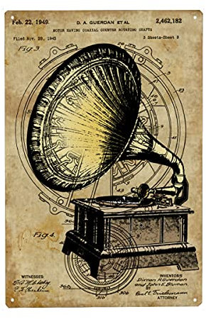 artboxONE Metall-Poster 40x60 cm Musik Steampunk Grammophon von Künstler Artkuu