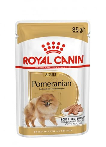 Royal Canin Pomeranian Adult | 12 x 85 g | Aliment Complet pour Chiens (Mousse) | pour Spitz Adultes et âgés | À partir de 8 Mois | Teneur en minéraux adaptée