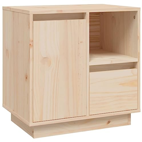 vidaXL Nachttisch mit Stauraum Nachtschrank Nachtkonsole Nachtkommode Schlafzimmer Schrank Kommode Nachtkästchen 50x34x50cm Massivholz Kiefer