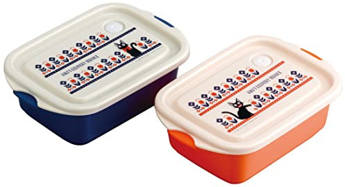 SKATER Kiki's Delivery Service Studio Ghibli Modern 16.9 fl oz (500 ml) 2P Antibacterial Storage Container, Width 7.0 x Depth 4.7 x Height 2.2 inches, Polypropylene, Microwave Safe