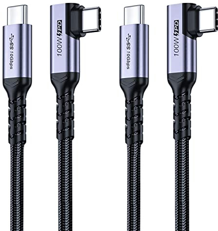 SUMPK 3m USB C 3.1 gen 2 Kabel 2 Pakete, 100W Schnellladekabel 10Gbps Hochgeschwindigkeitsübertragungskabel, 4k 60hz Video Ausgang PD Kabel Kompatibel mit Monitor Display, Thunderbolt 3, Galaxy S21