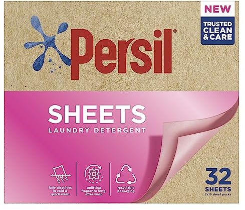 Persil Laundry Detergent Uplifting Fragrance Clean & Care Biodegradable Laundry Sheets 32