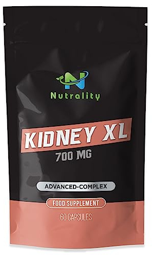 Nutrality Kidney XL Supplement 700mg | Kidney Cleanse Detox & Repair | Herbal Supplements for Healthy Kidney Function & Urinary Tract Health | Cranberry Extract | 60 Vegan Capsules