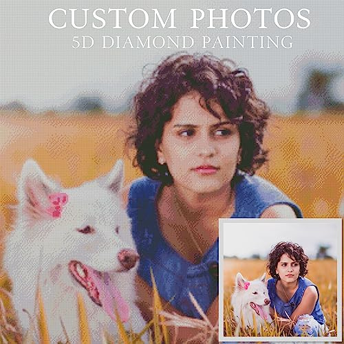 mnbhj Diamond Painting Eigenes Foto Personalisiert Diamond Painting Selber Erstellen，Personalisierte 5D Diamant Painting Eigenes Bilder ，Geschenke Haus Dekoration（40CM*40CM Runder Diamant）