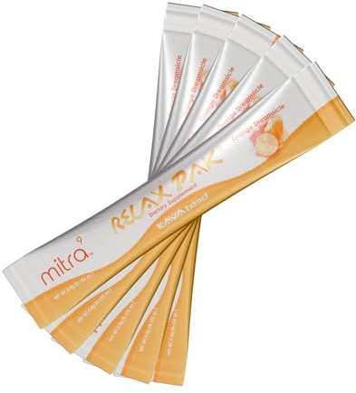 Mitra9 Kava Drink Mix | Orange Dreamsicle | 5 Stick Packs | Kava Root Extract Powder for Relaxation & Stress Relief | Non-Alcoholic, Zero Calorie Alcohol Alternative | Single-Serve Packets
