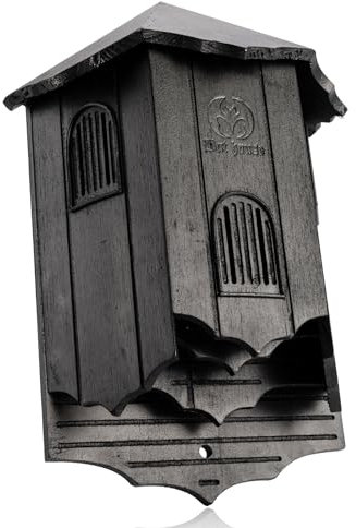 VIREESR Casette in legno per pipistrelli da esterno per esterni, grande scatola a tre camere, perfettamente progettata per attirare i pipistrelli, durevole e facile da appendere (casa dei pipistrelli,
