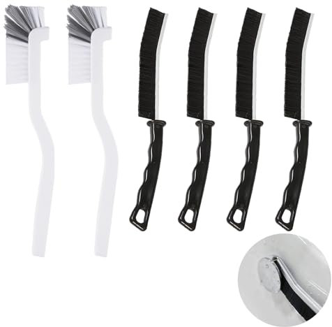 6Pcs Gap Cleaning Brush,Radiator Cleaner Brush,Crevice Cleaning Brush Uk,Hard Bristle Crevice Cleaning Brush Long Handle Narrow Gap Cleaning Tool For Tiny Window Track Bathroom Kitchen
