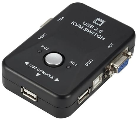 Xingdianfu VGA KVM Switch Switch Box 2 Ports USB Splitter Box pour Souris Clavier Moniteur Ordinateur Nouveau