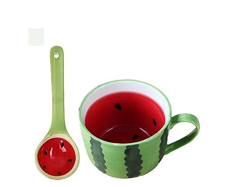 HARAY Tazze per Tazze Tazza da Acqua in Ceramica da 400 ml Tazza da caffè, Latte, Frutta, Colazione, Tazza Estiva, Carino, capacità, Tazza di Anguria, Regalo Tazza di caffè