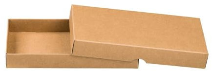 Natürlich verpacken Faltschachtel 18,5 x 9,5 x 2,5 cm, Braun, Deckel, Kraftkarton - 10er Set