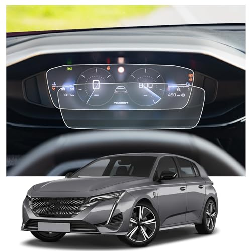 CDEFG Compatible con Peugeot 308 P5 SW/e-308 Hybrid / 408 2022 2023 2024 Protector de pantalla para panel de instrumentos 4H resistente a los arañazos 10 pulgadas GPS Protector de pantalla GPS