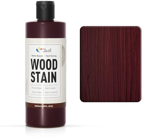 DWIL Water Based Wood Stain - Multiple Finishes, Fast Drying, Indoor and Outdoor Furniture, Wood Paneling, Cabinets and More, Low Odor ＆ Non-Toxic (8.5oz Rosewood)