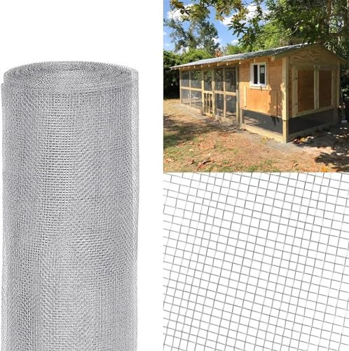 Yoeoefuo Maschendraht Metallgitter Drahtgitter 8 Mesh Edelstahl Wire Mesh Drahtgewebe 1x5m 1x10m 1x15m Edelstahlgewebe Drahtgeflecht Feinmaschig Filternetz Drahtzaun Kaninchenzaun(Size:1x15m)