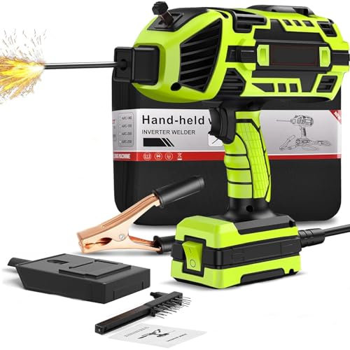 Kindevieft Welding Machine Handheld, 20-120A Portable ARC Stick Welder Machine with 5 Variable Current Adjustment and IGBT Inverter, Welding Tool Set for 3/32-1/8 Welding Rod,Green