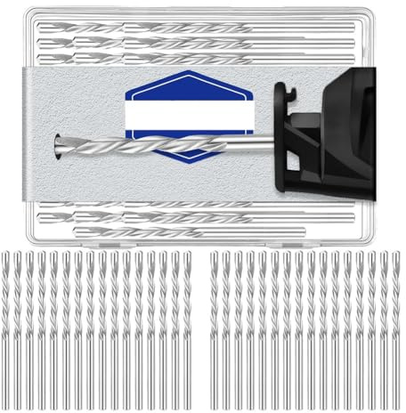 Suoumwa 50 Piezas de Brocas para Paneles Yeso, Brocas de Corte con Punta de en Espiral 1/8 Pulgada, Herramientas de Punta Guía para Paneles de Yeso, para Uso con en Espiral