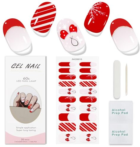 JMEOWIO Nagelfolie Weihnachten Schneeflocke Süß Gel Nail Nagelfolien Selbstklebend Nagelsticker Uv Härtend Dekoration Nageldesign Zubehör