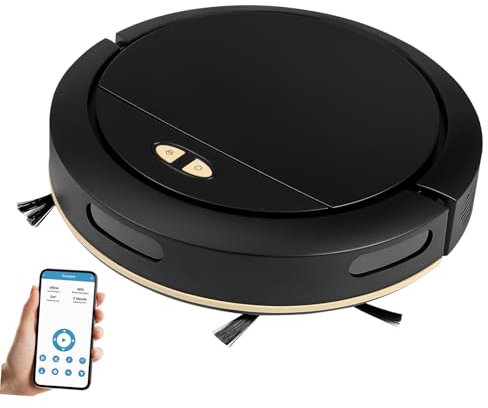 JEWEDECO Robot Mopping Cleaner Sweep and Mop Floor Cleaner Robot Cordless Mopping Automatic Sweeping for Home
