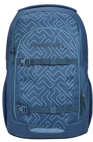 coocazoo Schulrucksack Every „Blue Maze“, blau, ergonomischer & anpassbarer Tornister, höhenverstellbar, mit Brustgurt & Hüftgurt, ab der 3. Klasse