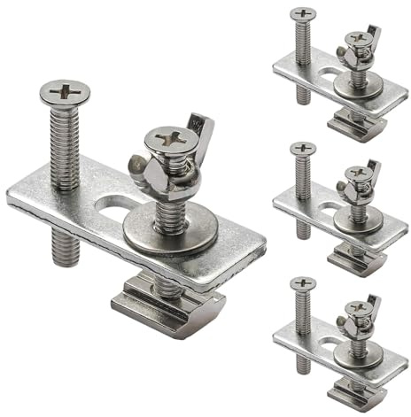 Alicates de sujeción – Juego de 4 pinzas de riel portátiles | 4 pinzas de sujeción en T | Alicates para taladro de columna de aleación de aluminio y zinc | Accesorios para carril en T, pinzas de banco