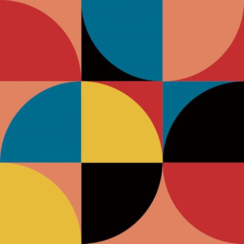 VaryPaper Papier Peint Geometrique Abstrait 44.5cmx800cm Rouleau Adhesif pour Meuble Coloré Papier Peint Adhesif Mural Salon Chambre Enfant Stickers Porte Placard Armoire Étagère Autocollant Meuble