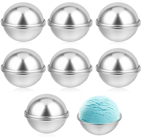 BRCUAT 16-Teilige Badebombenformen, 6,5 cm, DIY-Badebomben-Bastelform Aus Metall, Badebomben-Herstellungsset, Badebombenpresse, Seifenherstellungsset