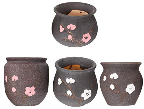 SEWOART 4 Pezzi Contenitore Per Piante Grasse in Ceramica Fioriera Per Cactus Vaso Per Fiori Da Giardino