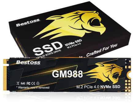 Bestoss M.2 2280 NVMe SSD 4TB PCIe 4.0, Up to 7350MB/s, SLC Cache & HMB | For PS5/PC/Laptop, Tailored for Gamers, Video Editors, High-End Creators, and AI Developers Demanding Blazing-Fast Speed